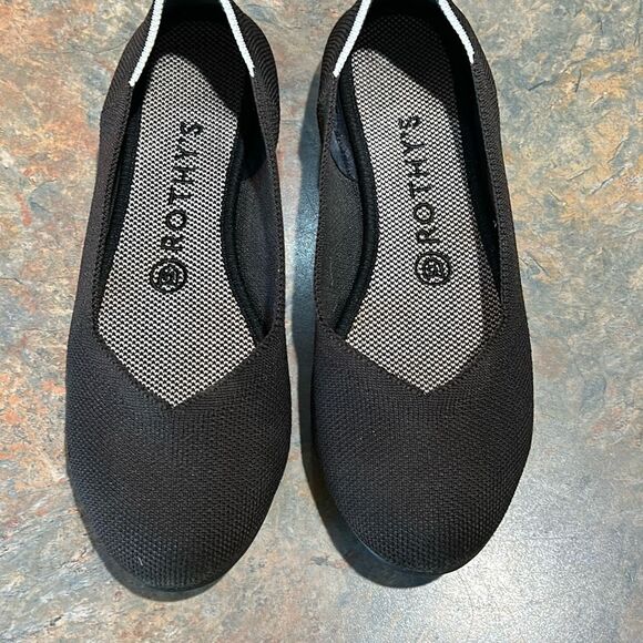 Rothy’s The Knot Black Round Toe Flats 7.5 Woman’s - Picture 1 of 7
